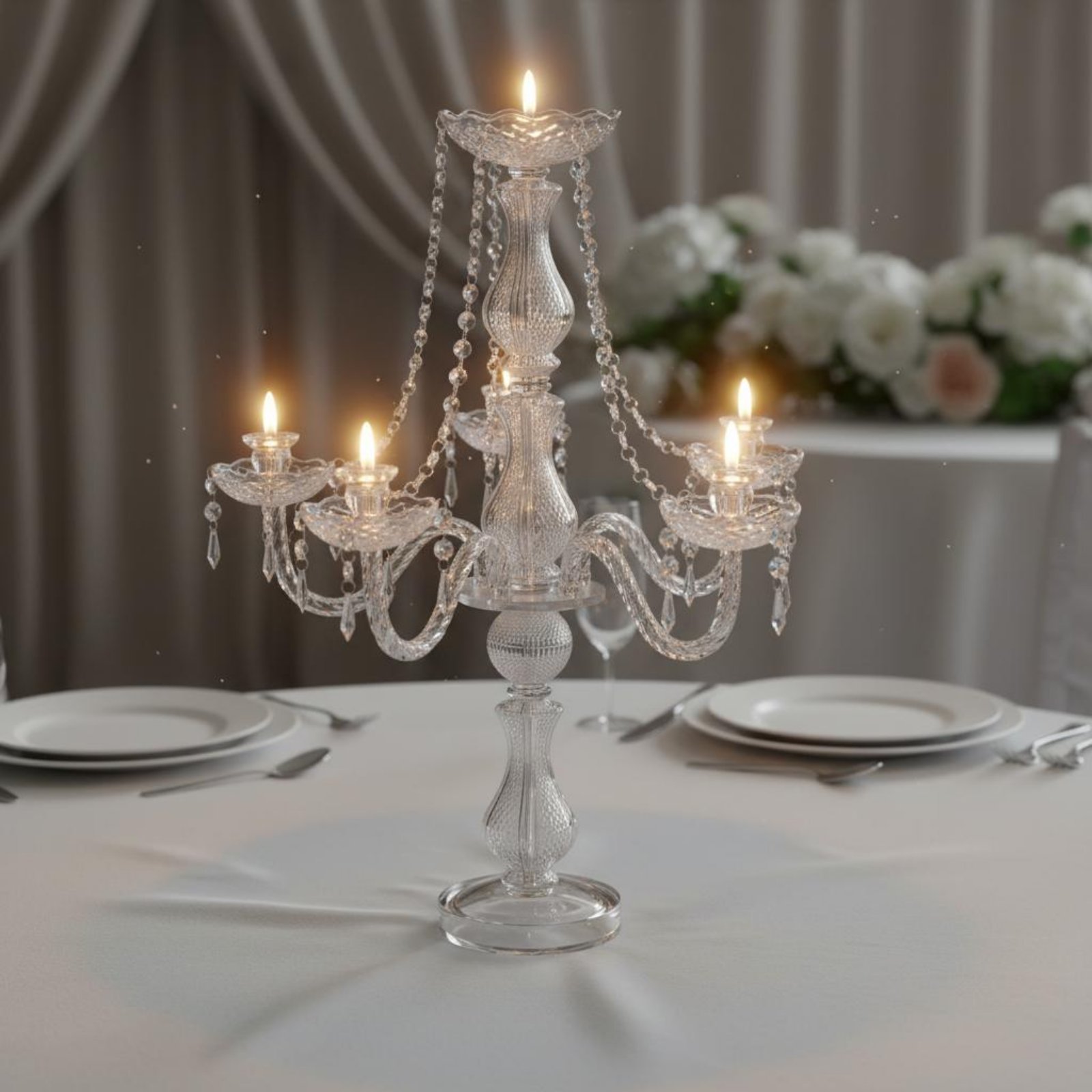 Crystal Candelabra Elegant Wed - Candle Holder Supplies 评论和价格