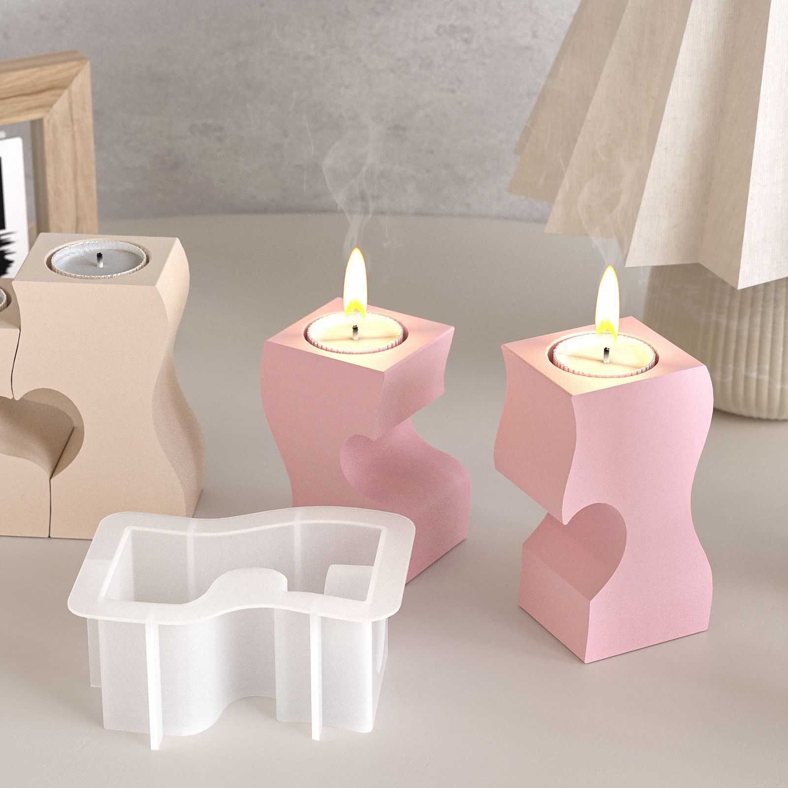 S Heart Candlestick Silicone M - Candle Holder Supplies 评论和价格