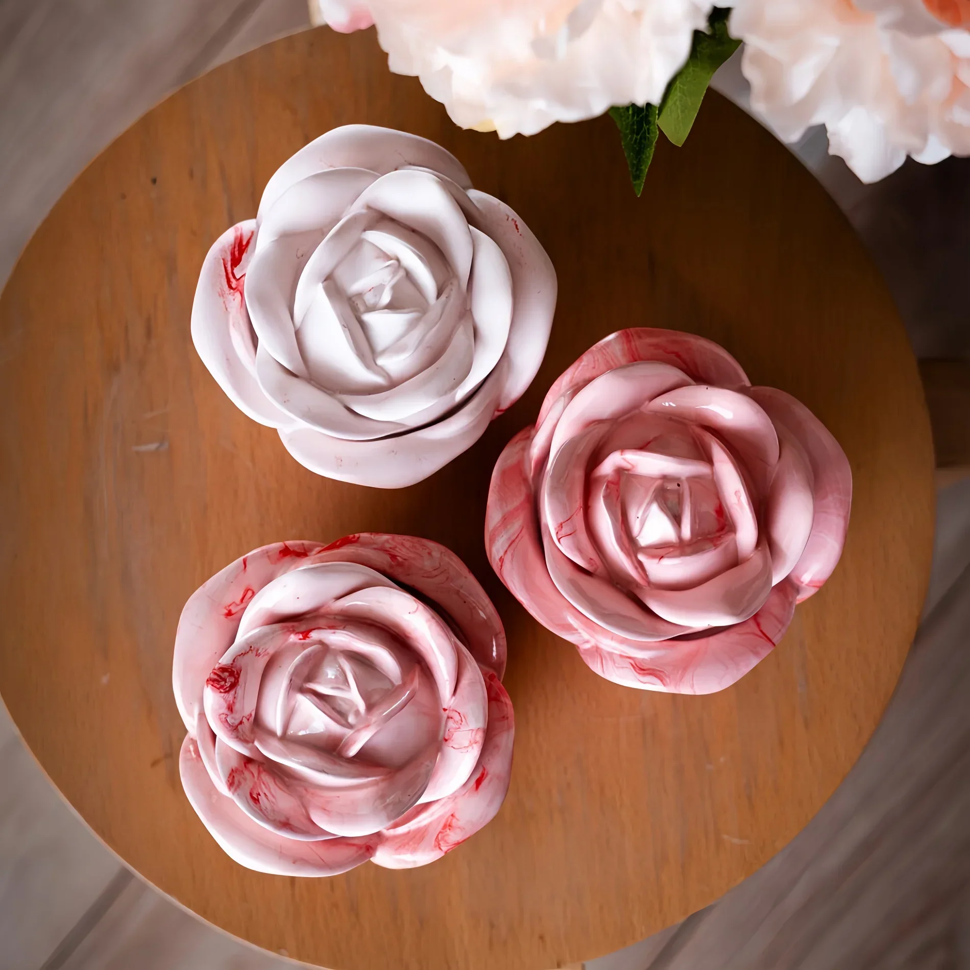 2-Piece Set Rose Shaped Silico - Candle Holder Supplies 评论和价格