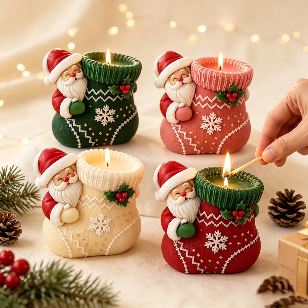 Christmas socks Elderly Silico - Candle Holder Supplies 评论和价格