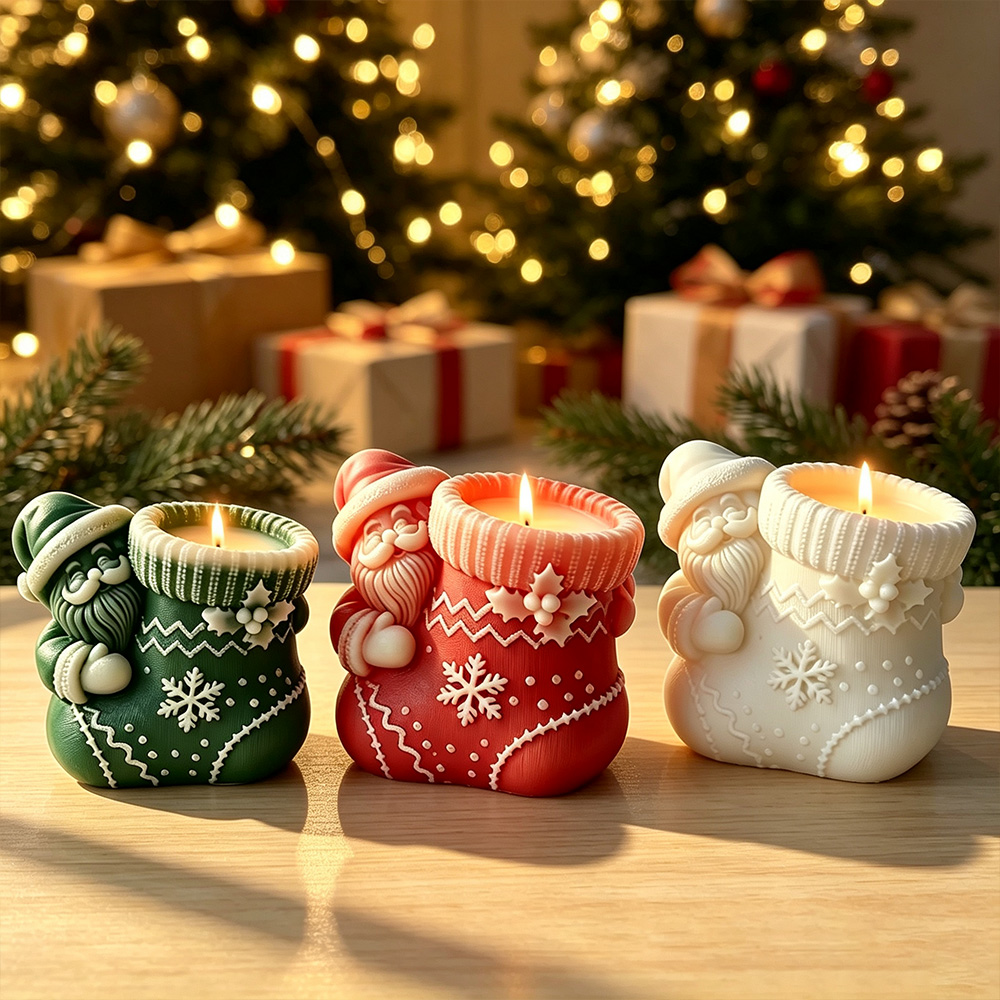 Christmas socks Elderly Silico - Candle Holder Supplies 评论和价格
