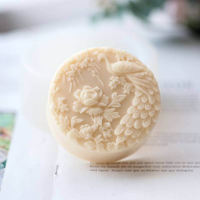 Peacock Flower Pattern Silicon - Candle Supplies Store 评论和价格