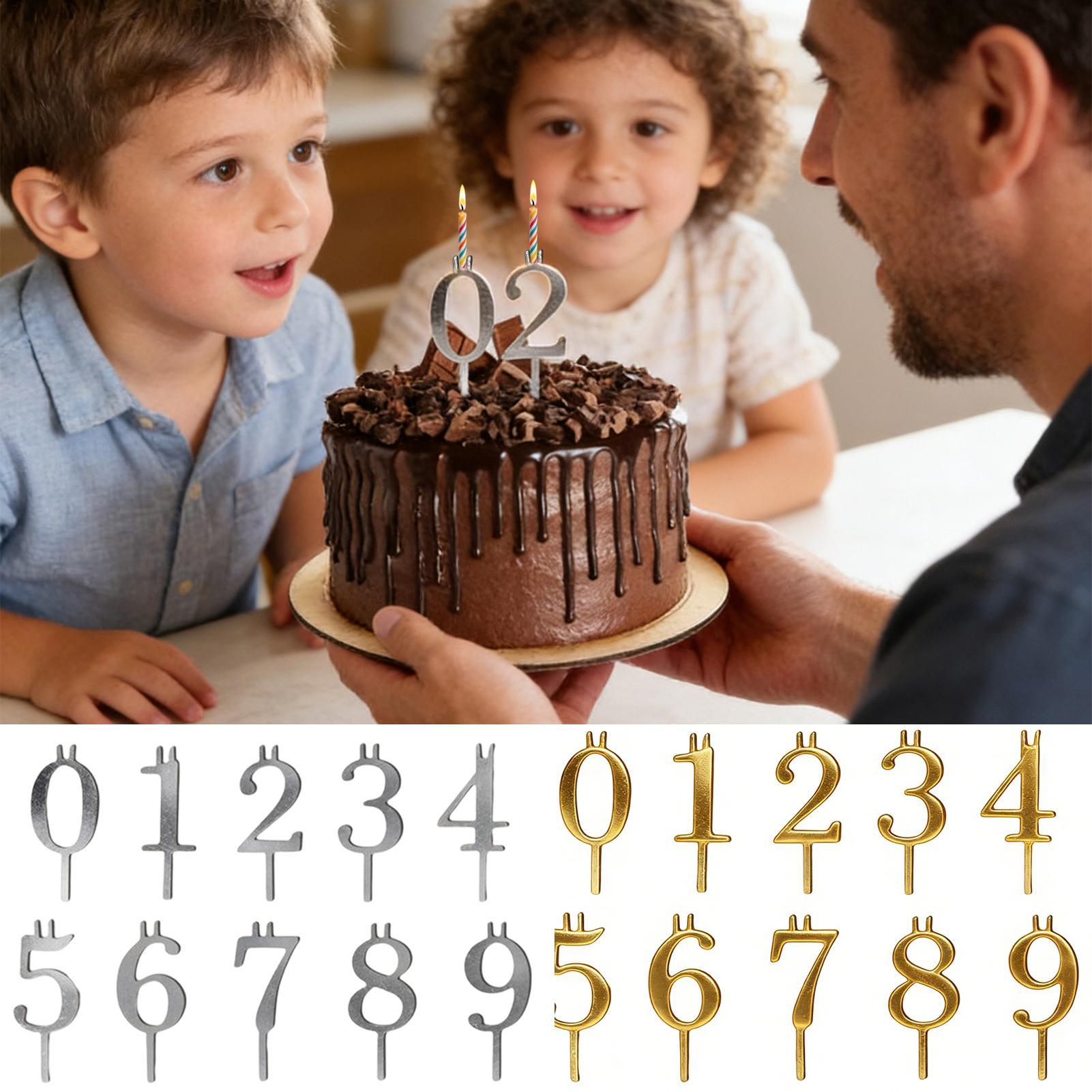 10pcs 0-9 Number Cake Toppers  - Candle Holder Supplies 评论和价格